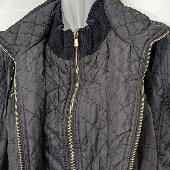 MICHAEL KORS Quilted Jacket Coat Ladies Designer Size M Black - Picture 10 of 16